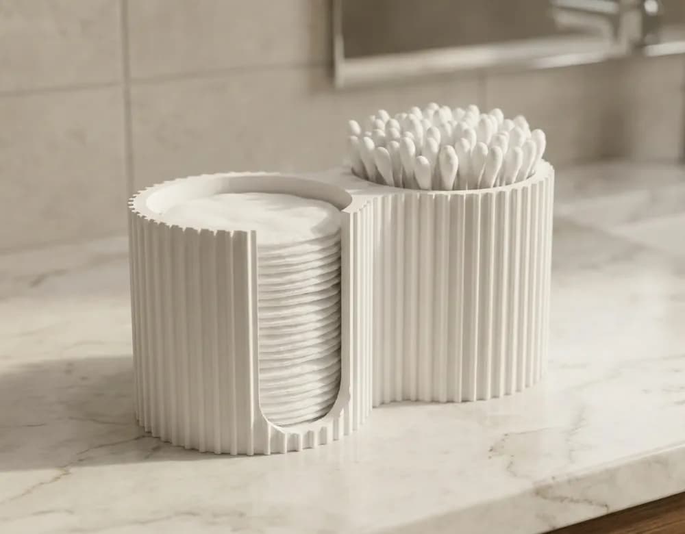 Organizador de Banheiro 3D para Algodão e Cotonetes