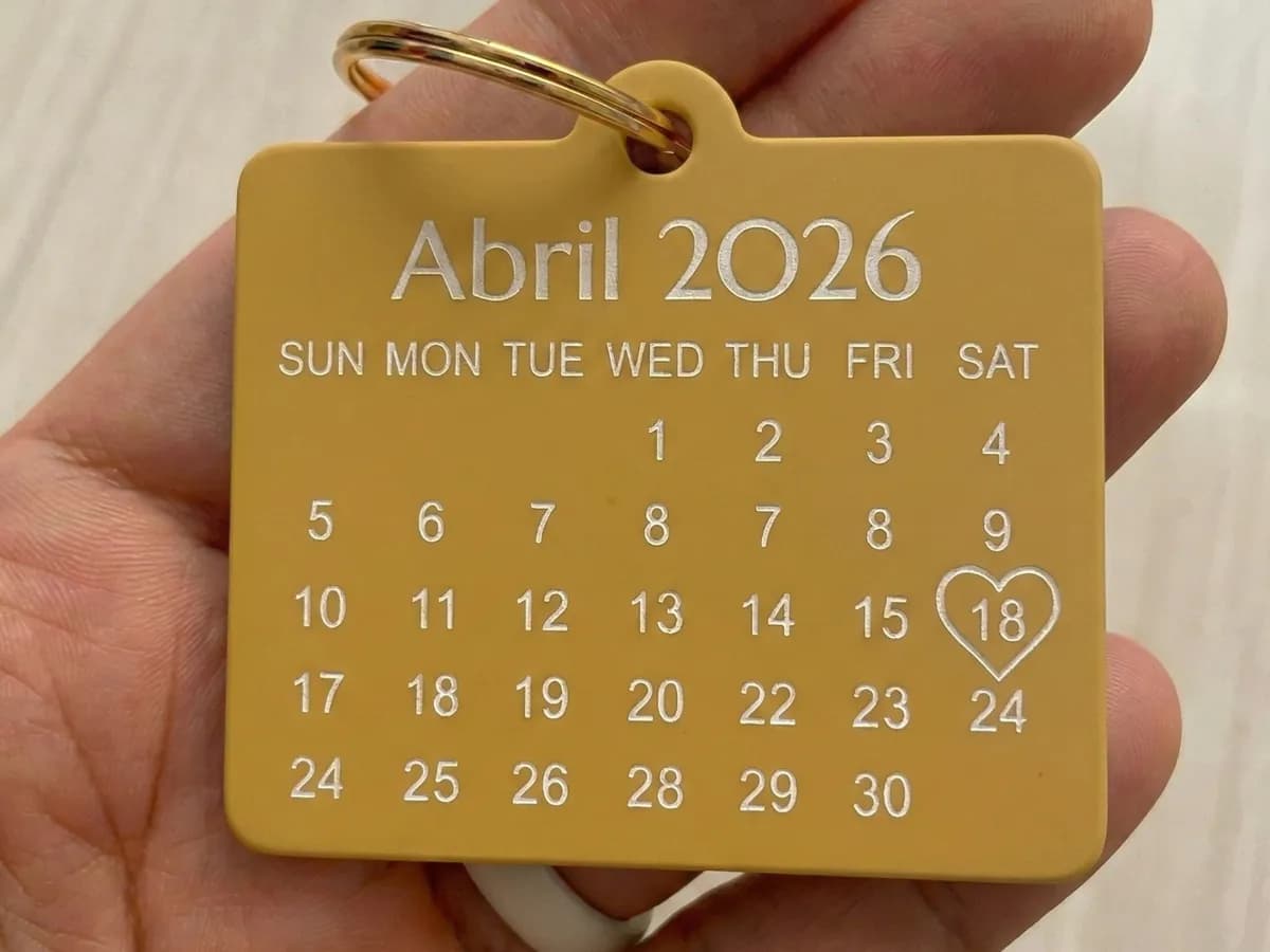 Chaveiro de Calendário Personalizável