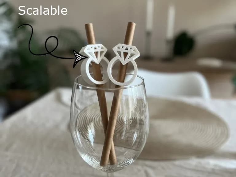 Decoração de Canudo de Anel de Casamento para Despedida de Solteira
