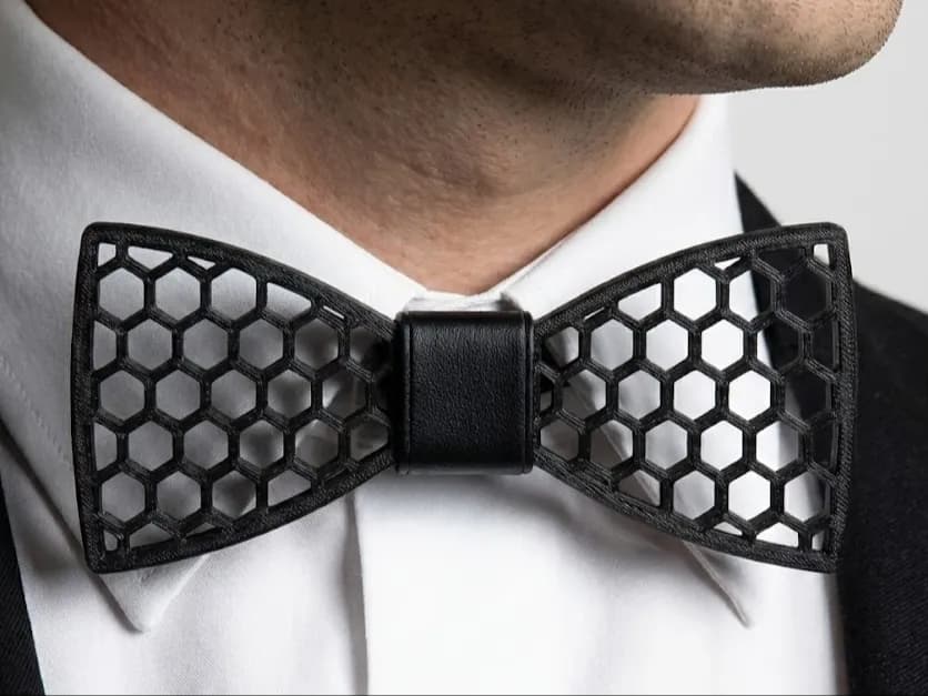 Gravata Borboleta Colmeia Moderna para Traje Formal Elegante