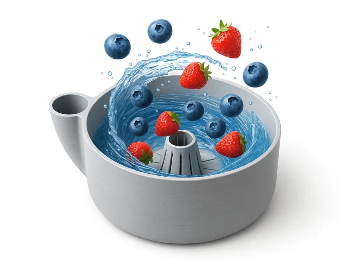 Lavador de Frutas Vortex – Tigela de Limpeza Giratória