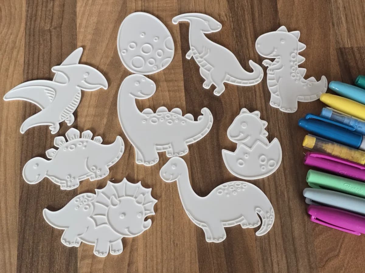Pacote de Artesanato para Colorir do Esquadrão de Amigos Dinossauros Fofos
