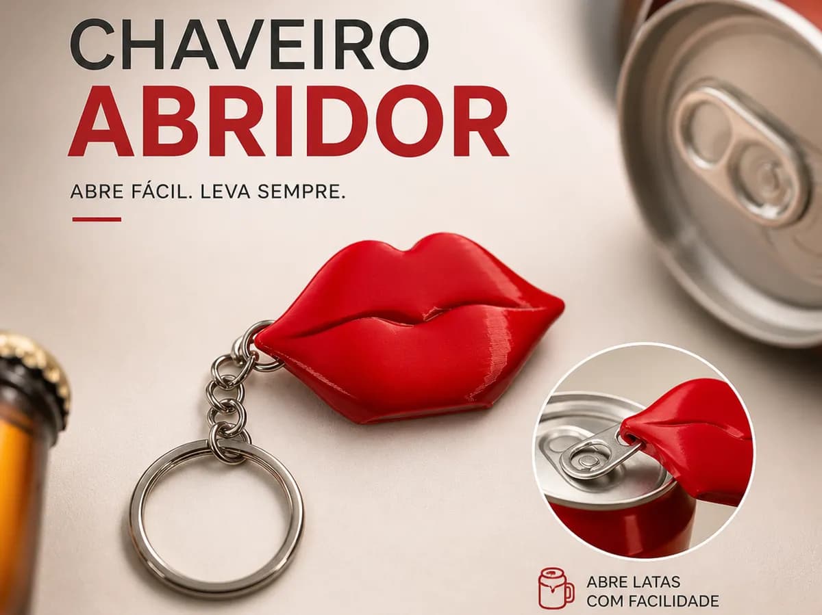 Chaveiro Abridor de Lata - Modelo Beijo