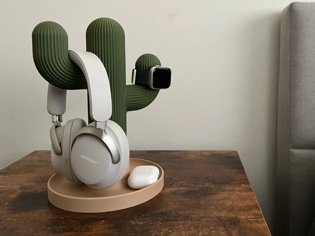 Suporte para Fones de Ouvido em Formato de Cacto