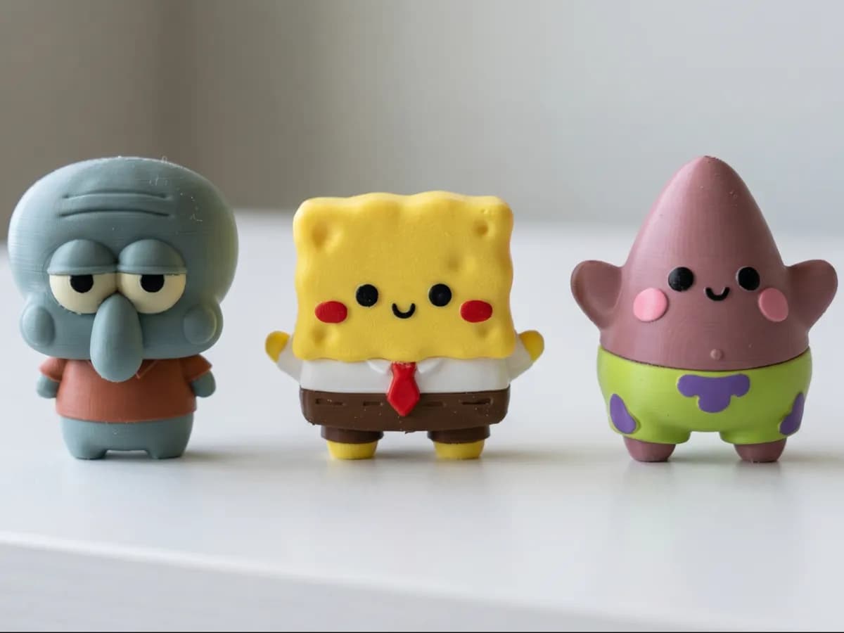 Trio Bob Esponja, Patrick e Lula Molusco (Chibi)