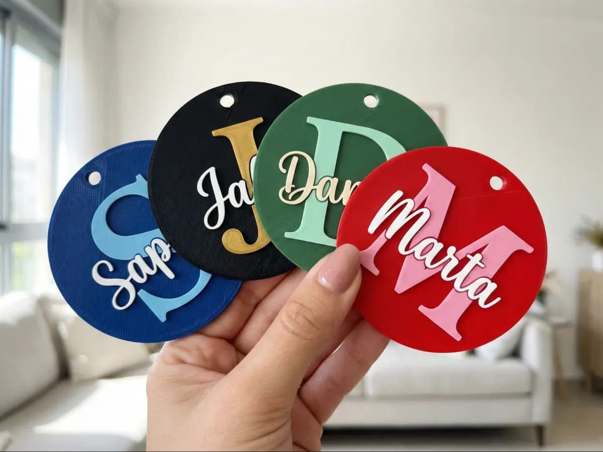 Etiqueta e Chaveiro de Nome Personalizado