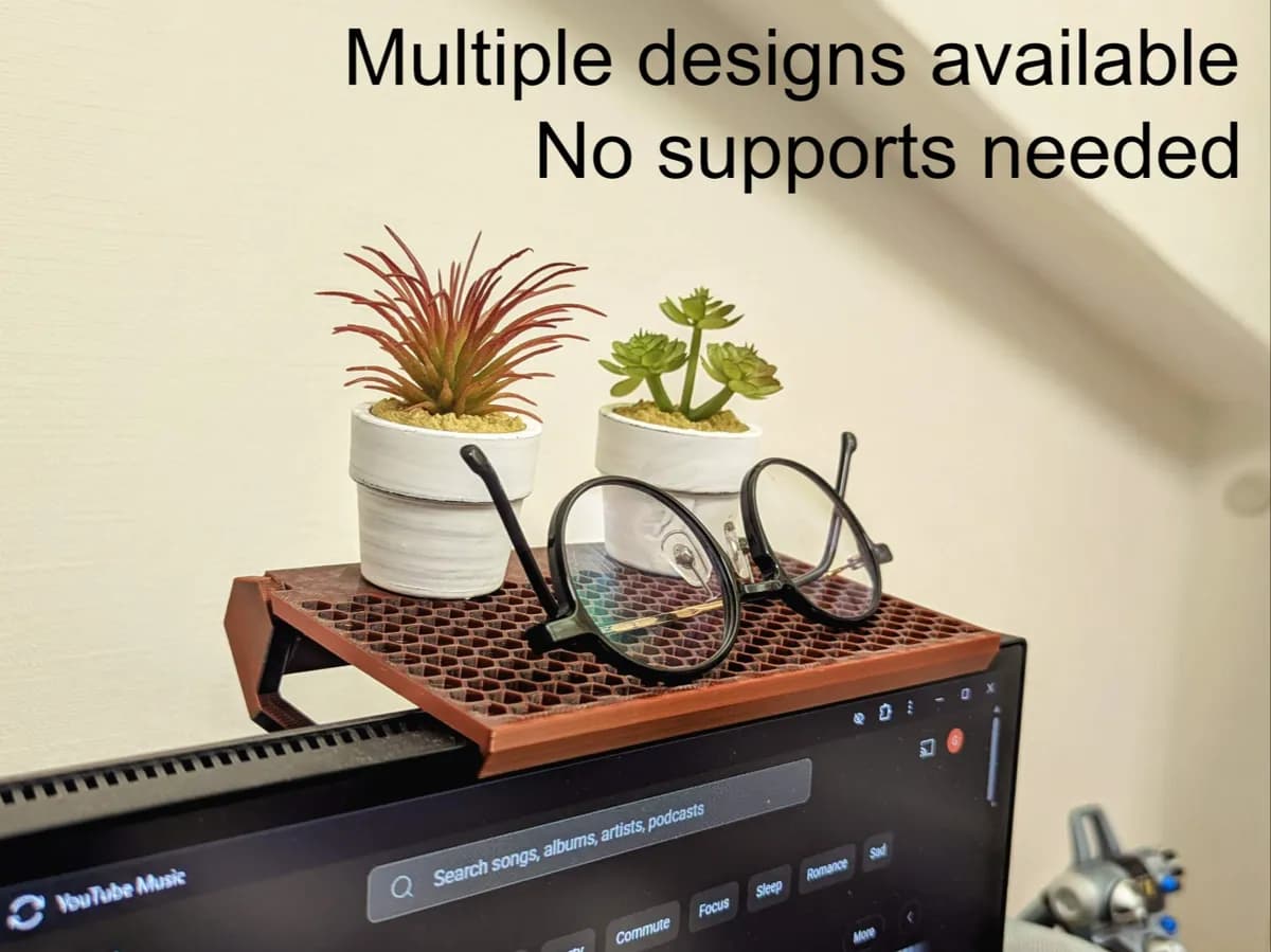 Adjustable monitor shelf MK2 - fits any display!