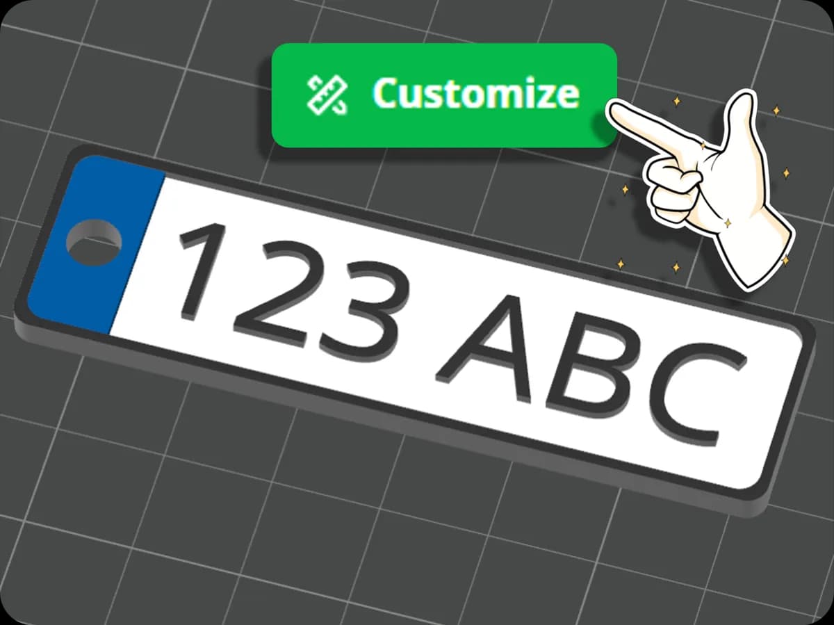 Car plate Keychain Creator [OpenSCAD]