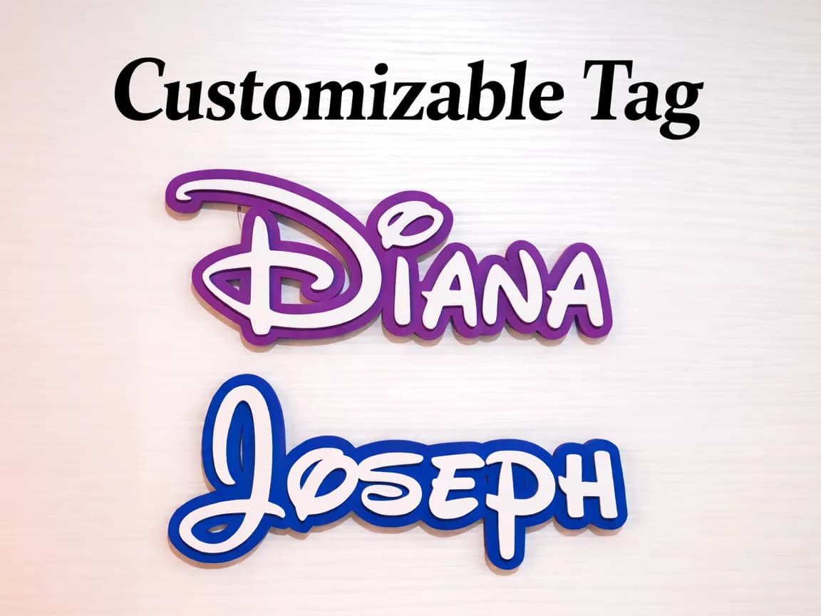 Disney Font Customizable Tag