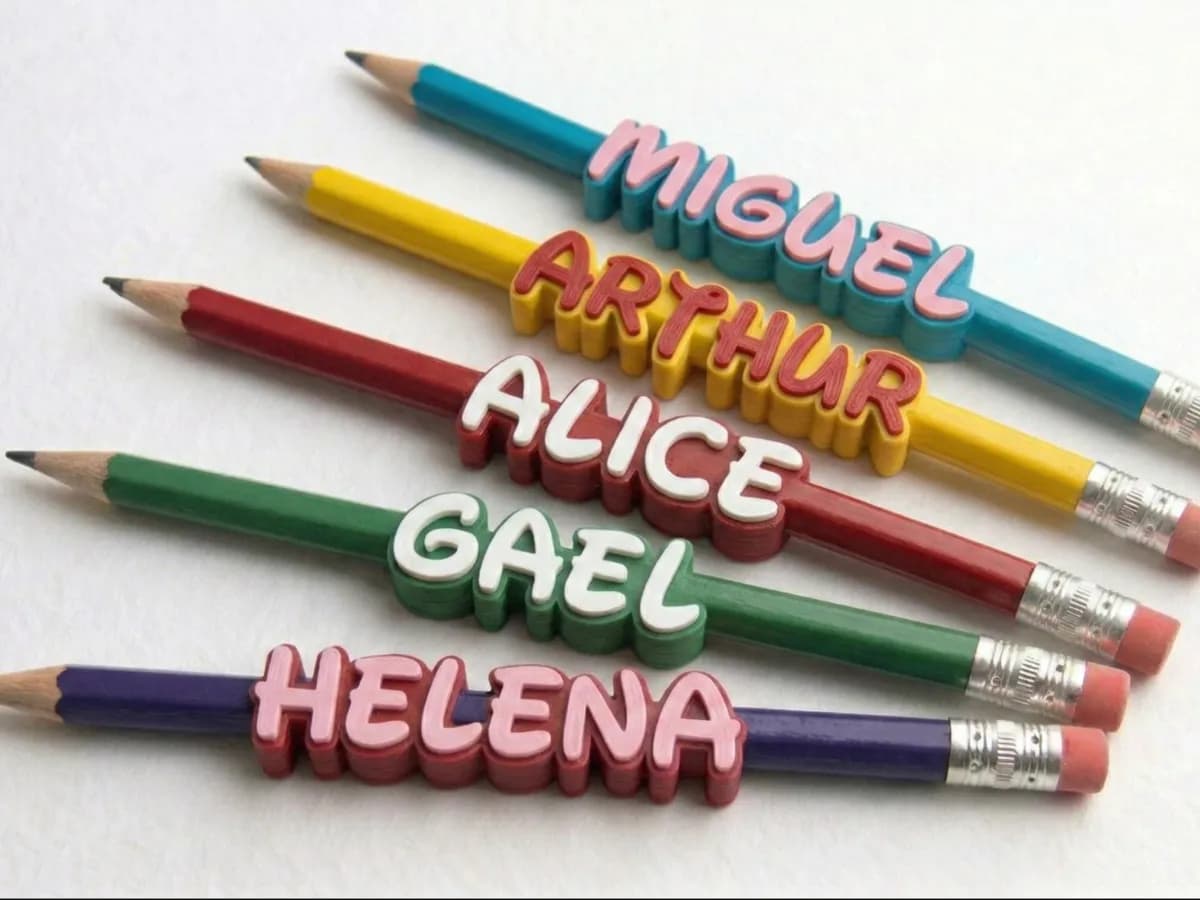 Princesses Custom 3D Pencil Name Tag
