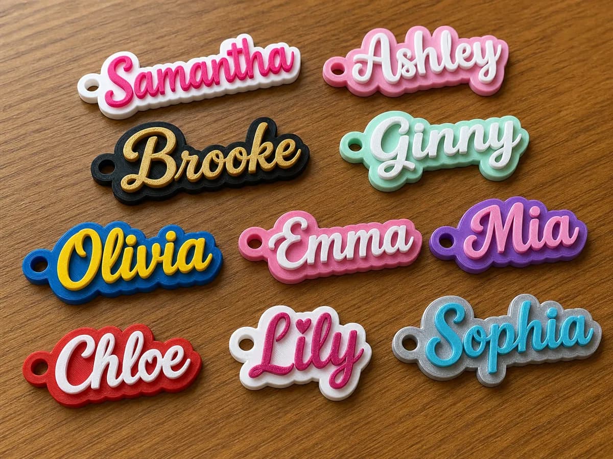 Custom Name Keychain Generator Multilingual fonts