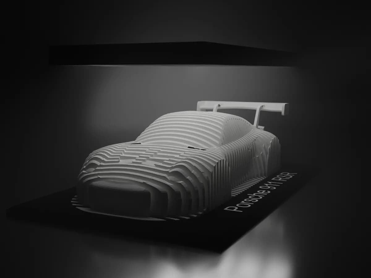Porsche 911 RSR Layered Sculpture