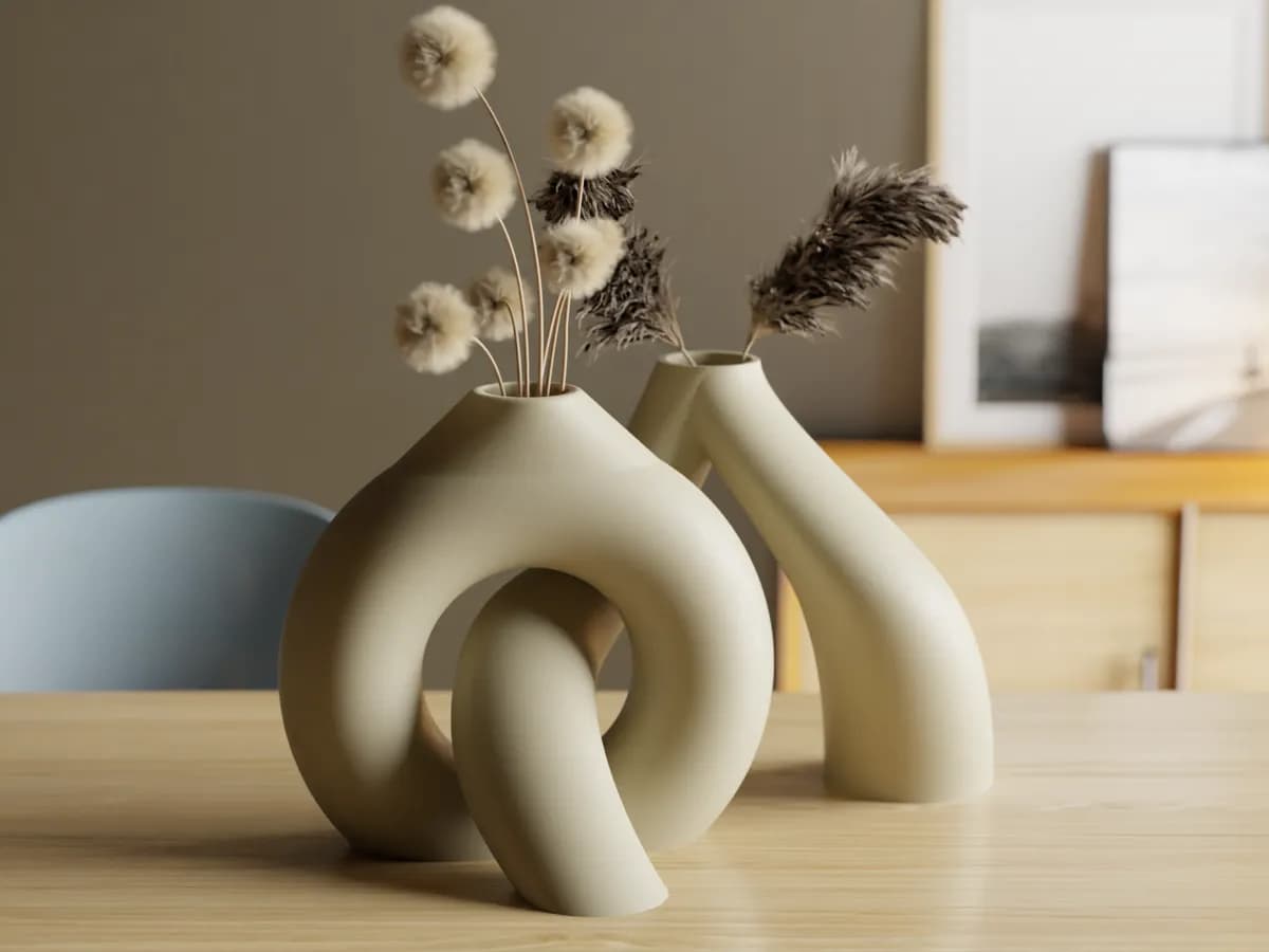 Interlocking Toroidal Vases Minimalist Masterpiece