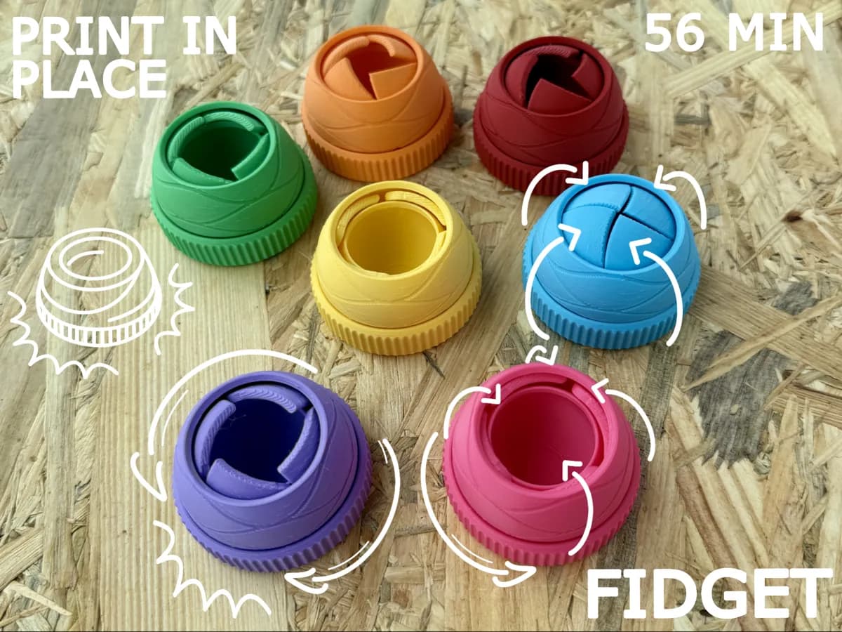 IRIS FIDGET - PRINT IN PLACE - 3D FIDGET