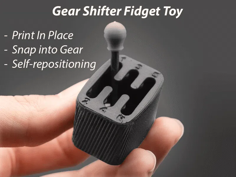 Gear Shifter Fidget Toy - Print In Place