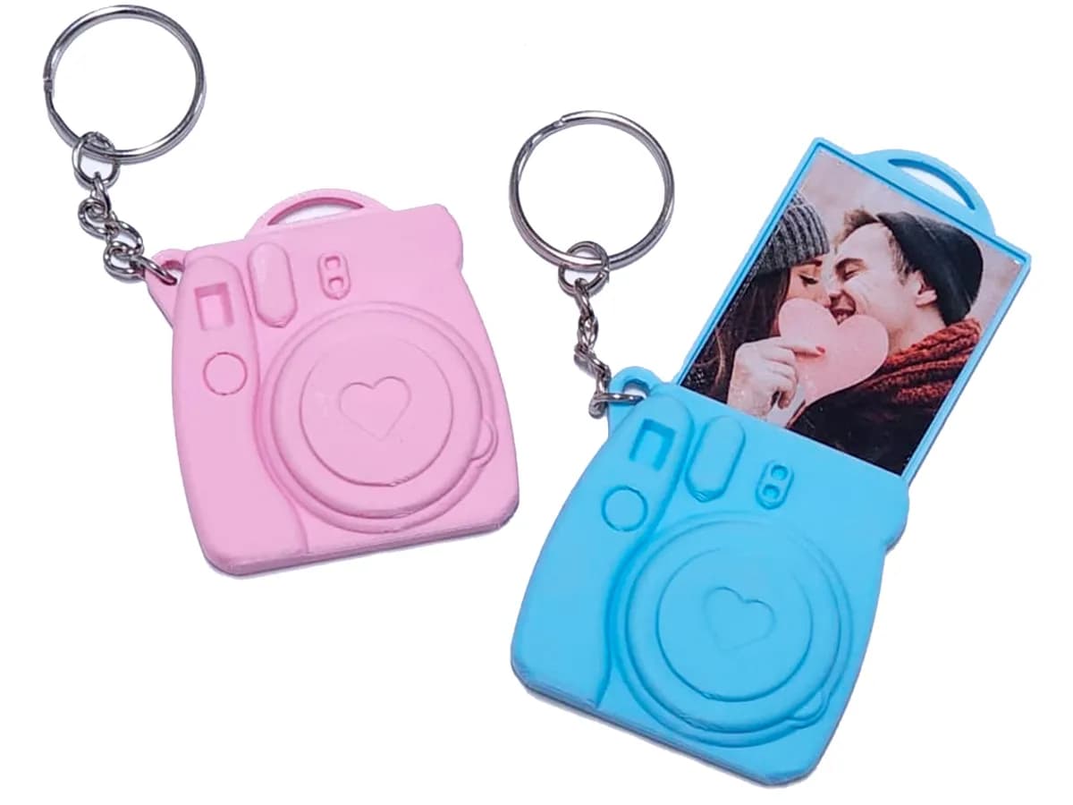 Instax Retro Style Camera Keychain + Photo Holder