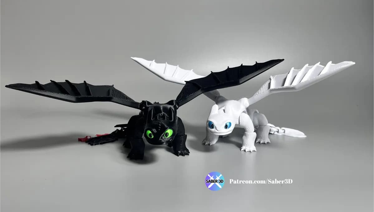 Flexi Toothless Dragon (3MF Multi-color)