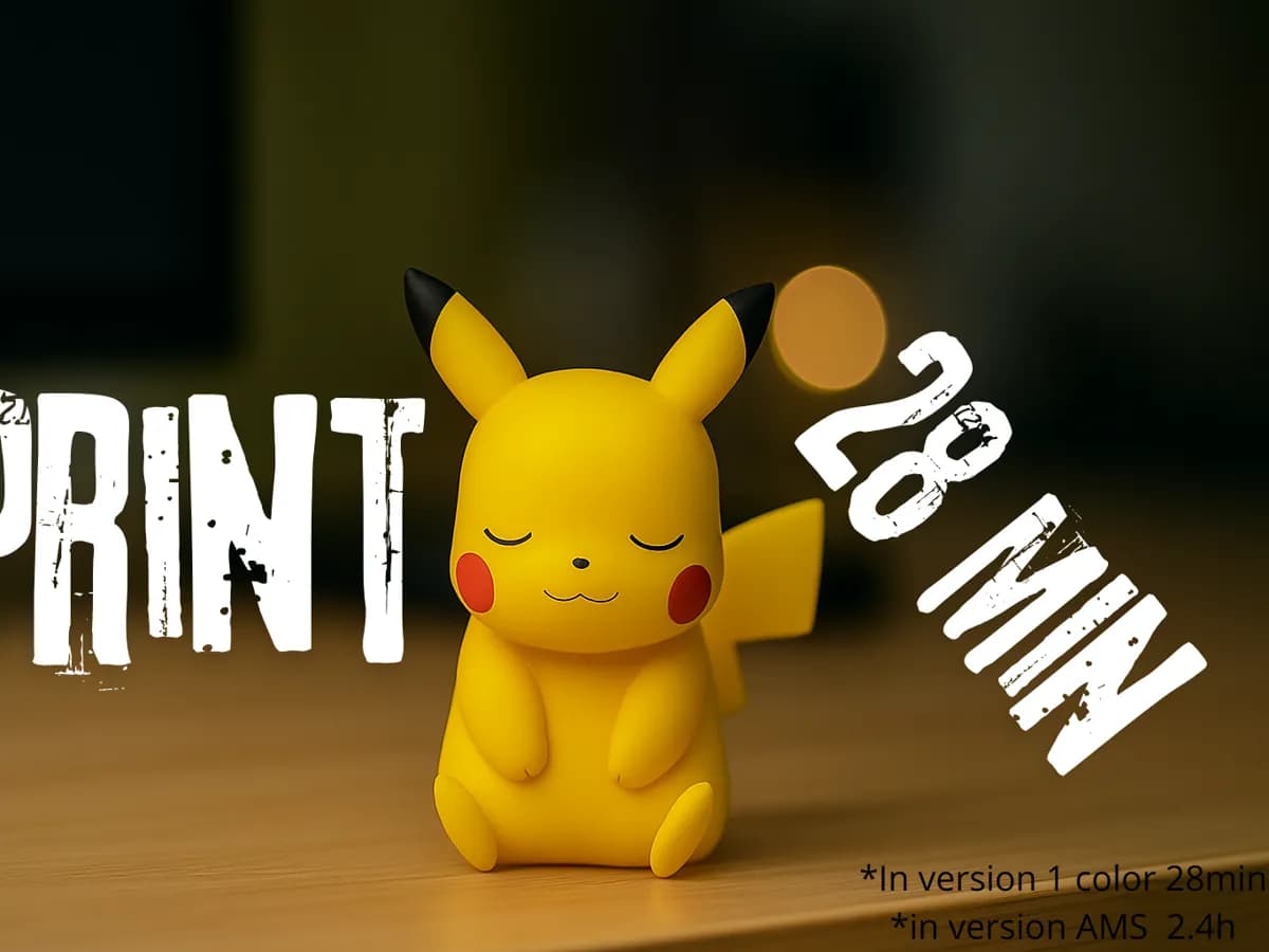 Little Pikachu Pokemon- 28 min print - New No AMS