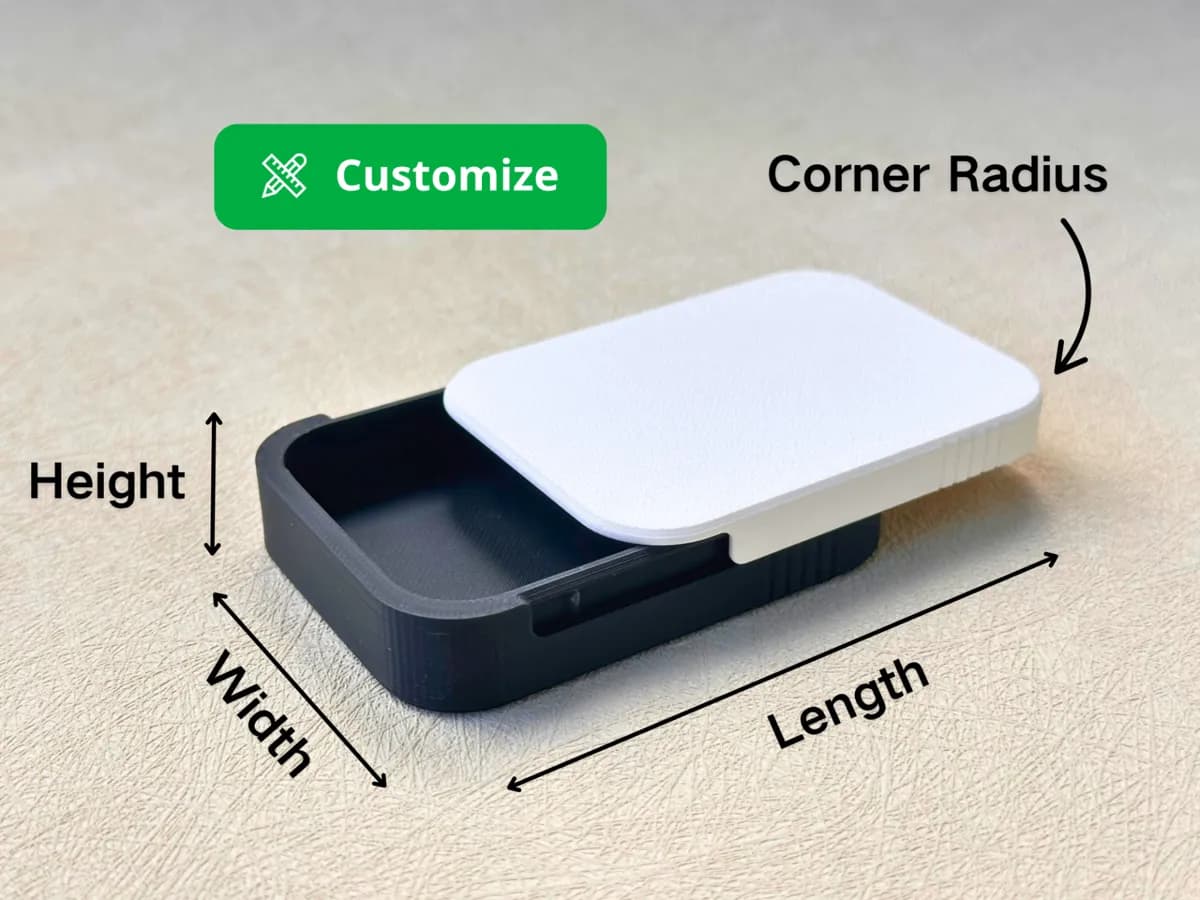 Customizable Sliding Lid Box (Parametric Box)