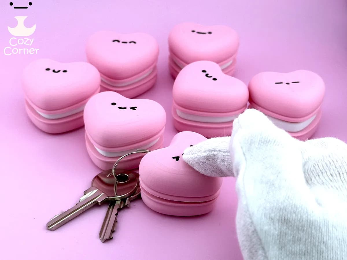 Chaveiro Macaron Coração (Fidget)