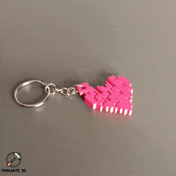 Chaveiro Coração Pixel Articulado