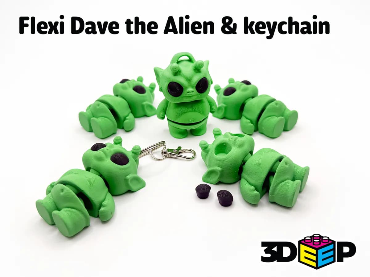 Chaveiro Alien Dave Flexível Articulado