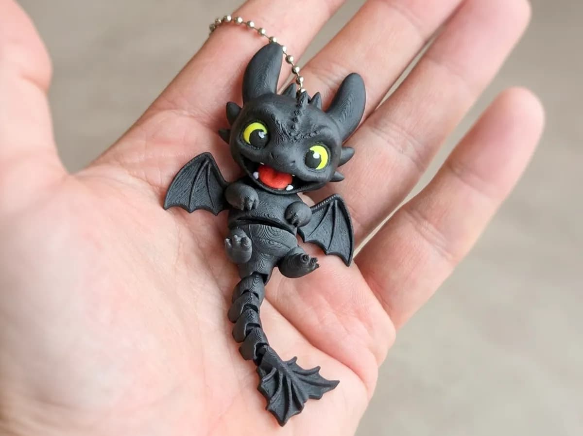 Articulated Toothless Dragon Keychain