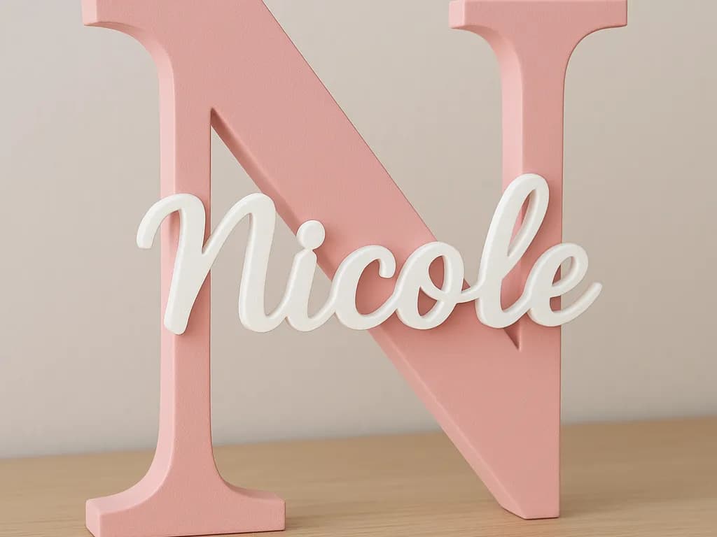 Customizable Parametric Name+Letter Model
