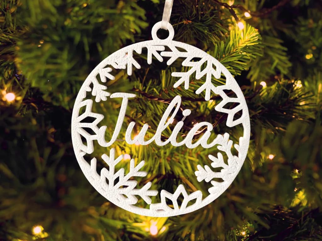 Customizable Snowflake Christmas Ornament