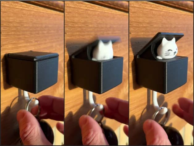 cute cat key holder, plays hide and seek